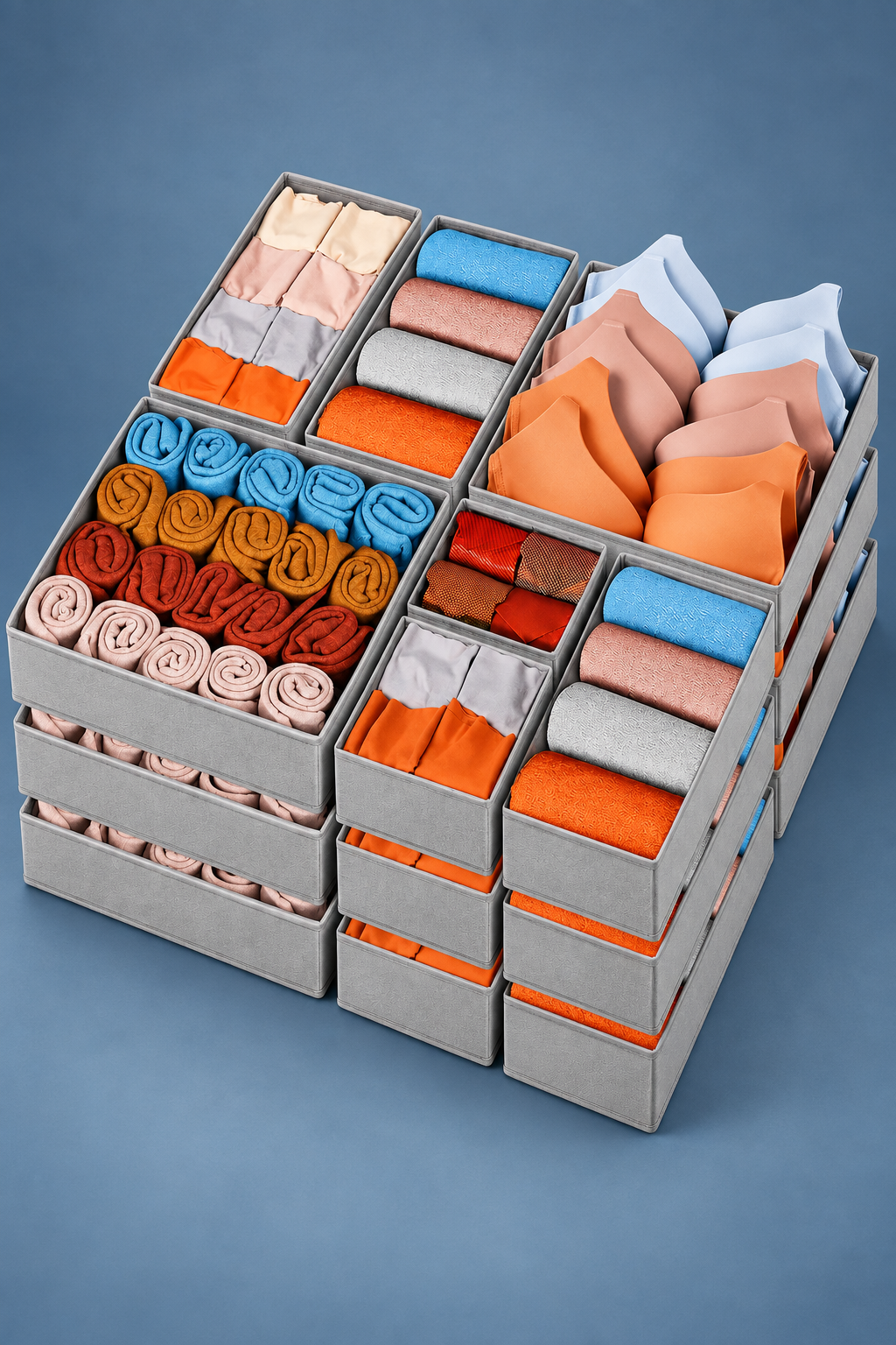 👕15-Piece Drawers Clothes Organizer - Reinforced Thick Fabric Foldable Storage Box