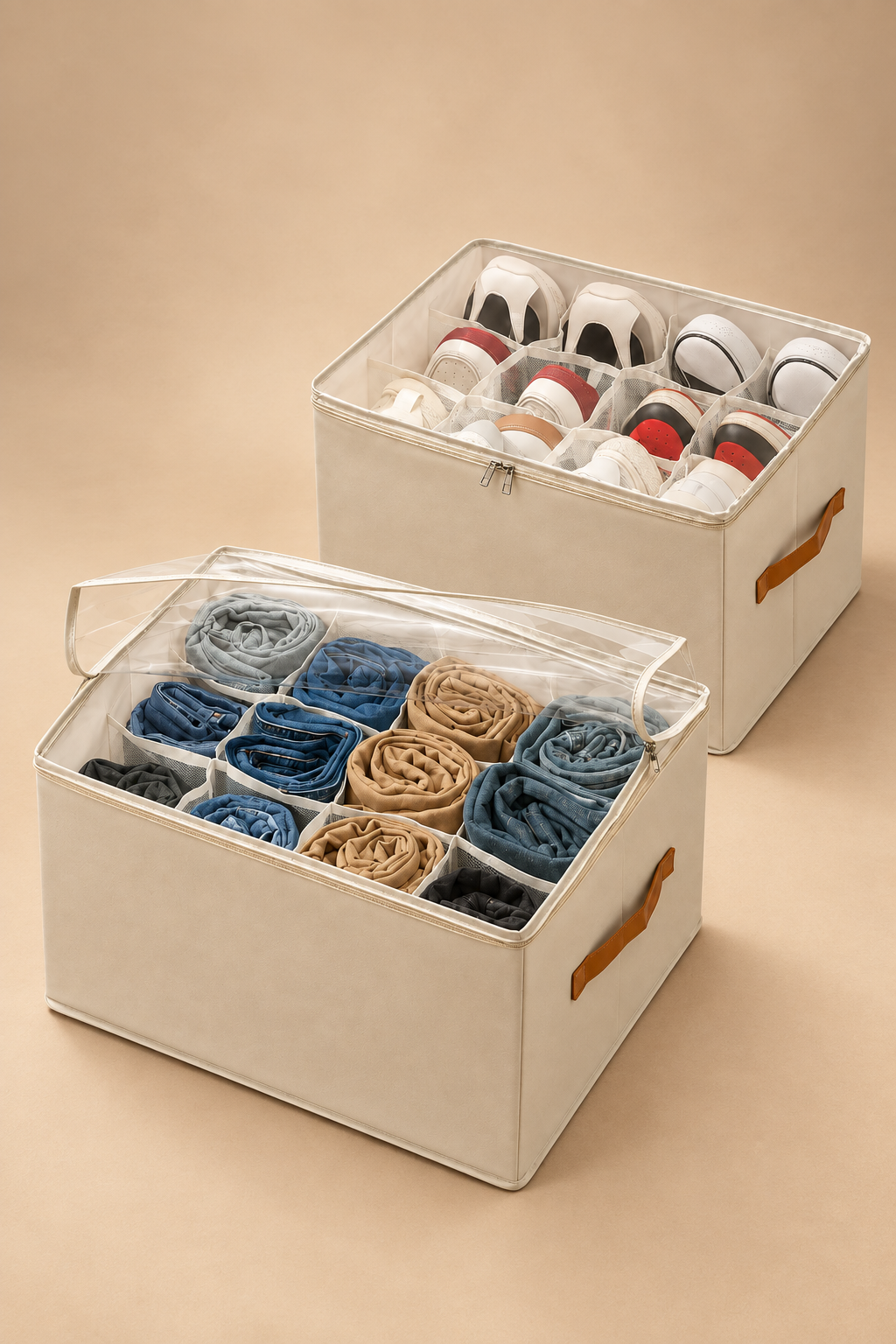 Collapsible Plastic Shoe and Pants Storage Organizer Box