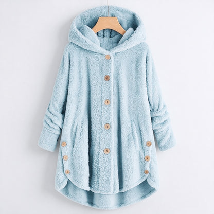 ❄️ Stay Warm & Look Great: Women’s Plush Hooded Fleece Coat