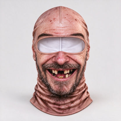 ❄️ Realistic Print Balaclava, Funny Full Face Ski Mask for Halloween & Winter Sports 👺