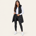 Women's Long Hooded Puffer Vest – Cozy Sleeveless Winter Layer