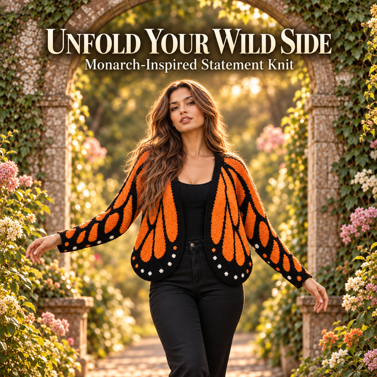 Women's Butterfly Wing Knit Cardigan – Elegant Batwing Sleeve Design