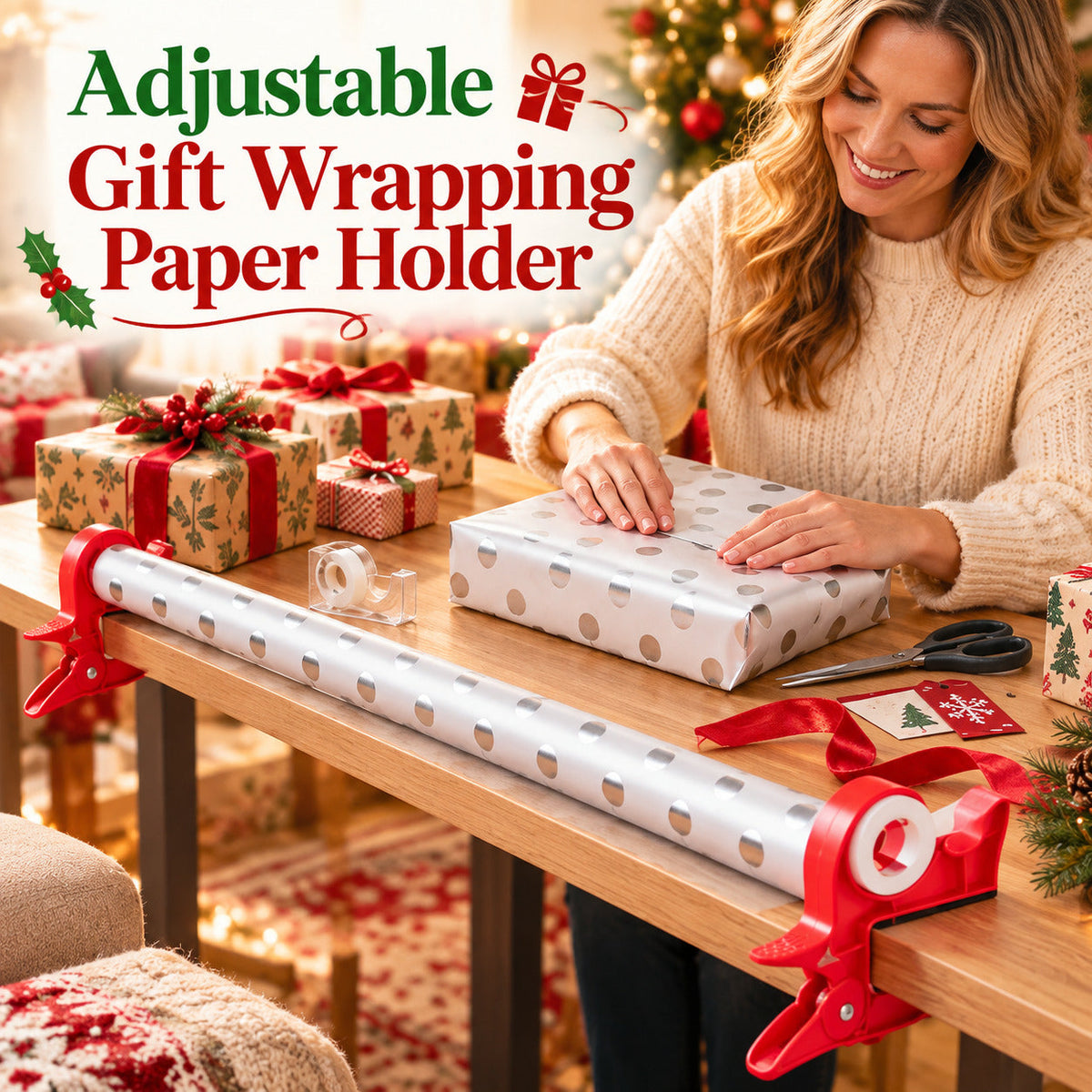 🎁 2-Piece Gift Wrapping Table Clamp Set – Make Gift Wrapping Faster & Easier! 🎄