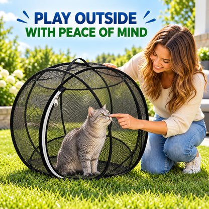 Portable Mesh Cat Playpen – Foldable Indoor & Outdoor Enclosure