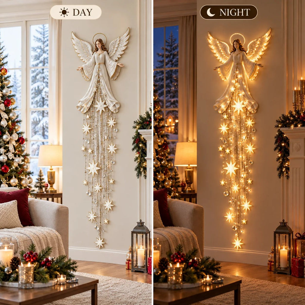 Angel Blessing Starfall Wall Light – Heavenly Christmas Wall Decor