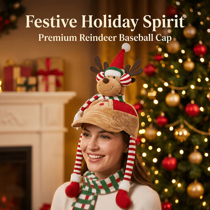 Cozy 3D Christmas Knit Hat – Fun Snowman & Reindeer Design
