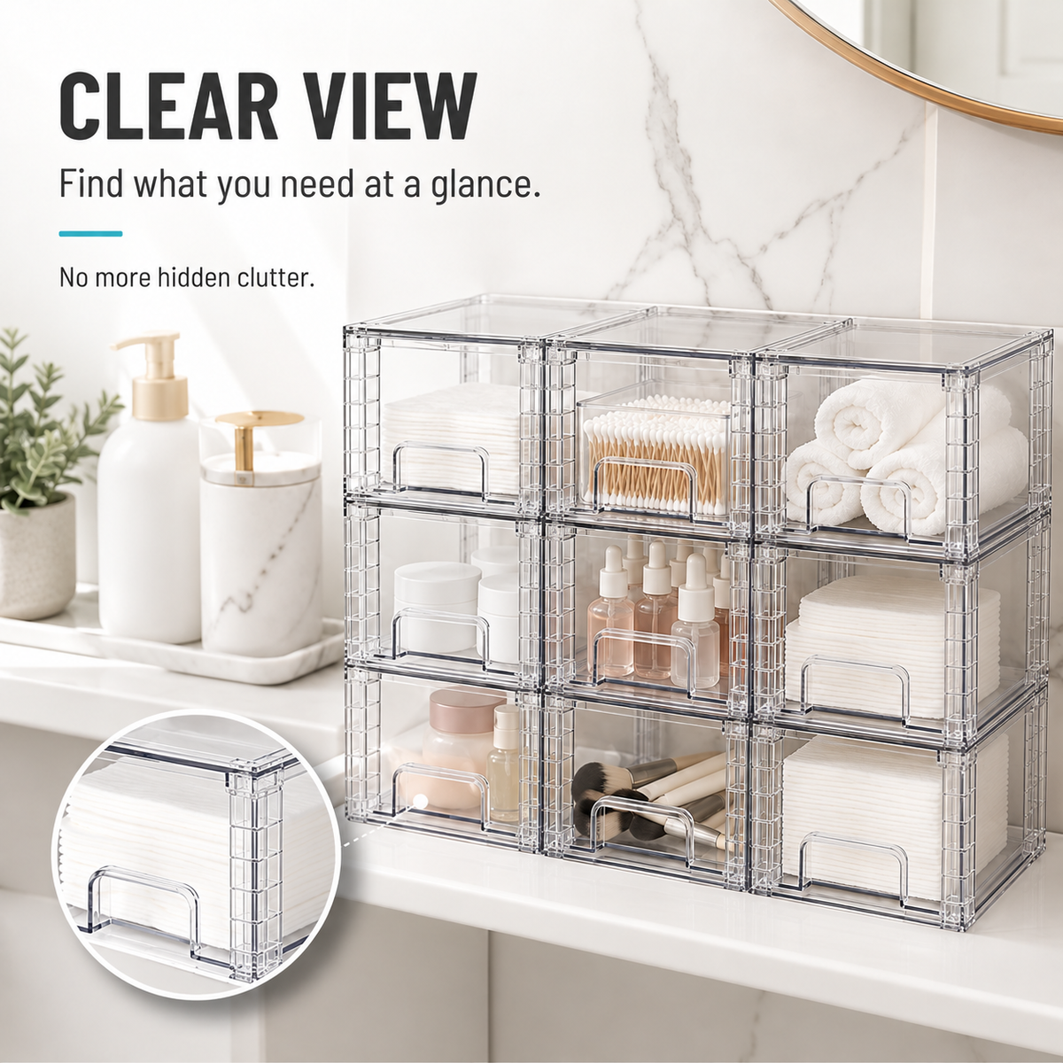 Clear Stackable Storage Drawers