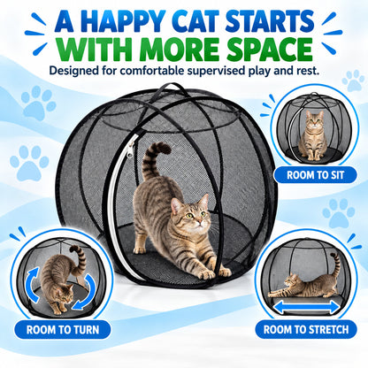 Portable Mesh Cat Playpen – Foldable Indoor & Outdoor Enclosure