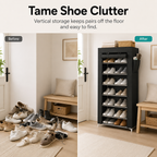 10-Tier Multifunctional Shoe Organizer with Side Storage
