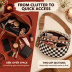 👜Women's Stylish Vintage Plaid Large-Capacity Crossbody Bag👜