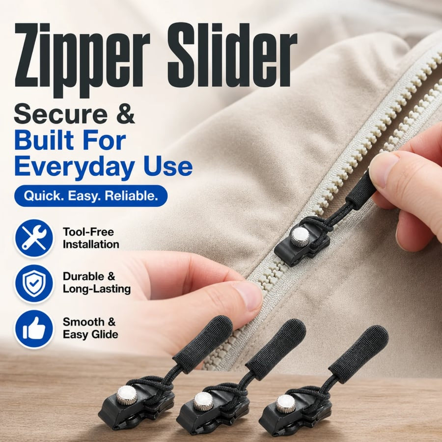 🔧Universal Detachable Zipper Repair Kit — Quickly Replace Zipper Sliders with No Tools Required🔧