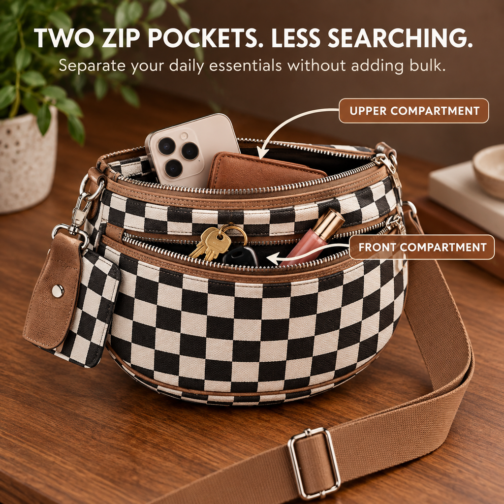 👜Women's Stylish Vintage Plaid Large-Capacity Crossbody Bag👜