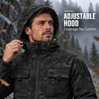 Men's Waterproof Fleece Hooded Jacket – 9-Pocket Utility Design