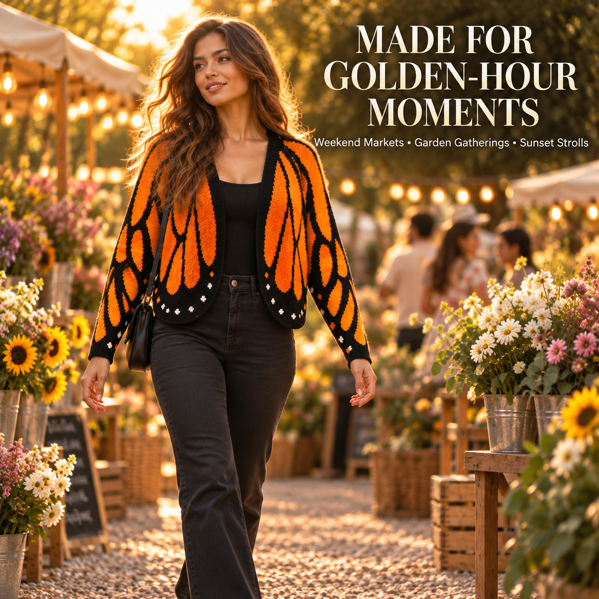 Women's Butterfly Wing Knit Cardigan – Elegant Batwing Sleeve Design