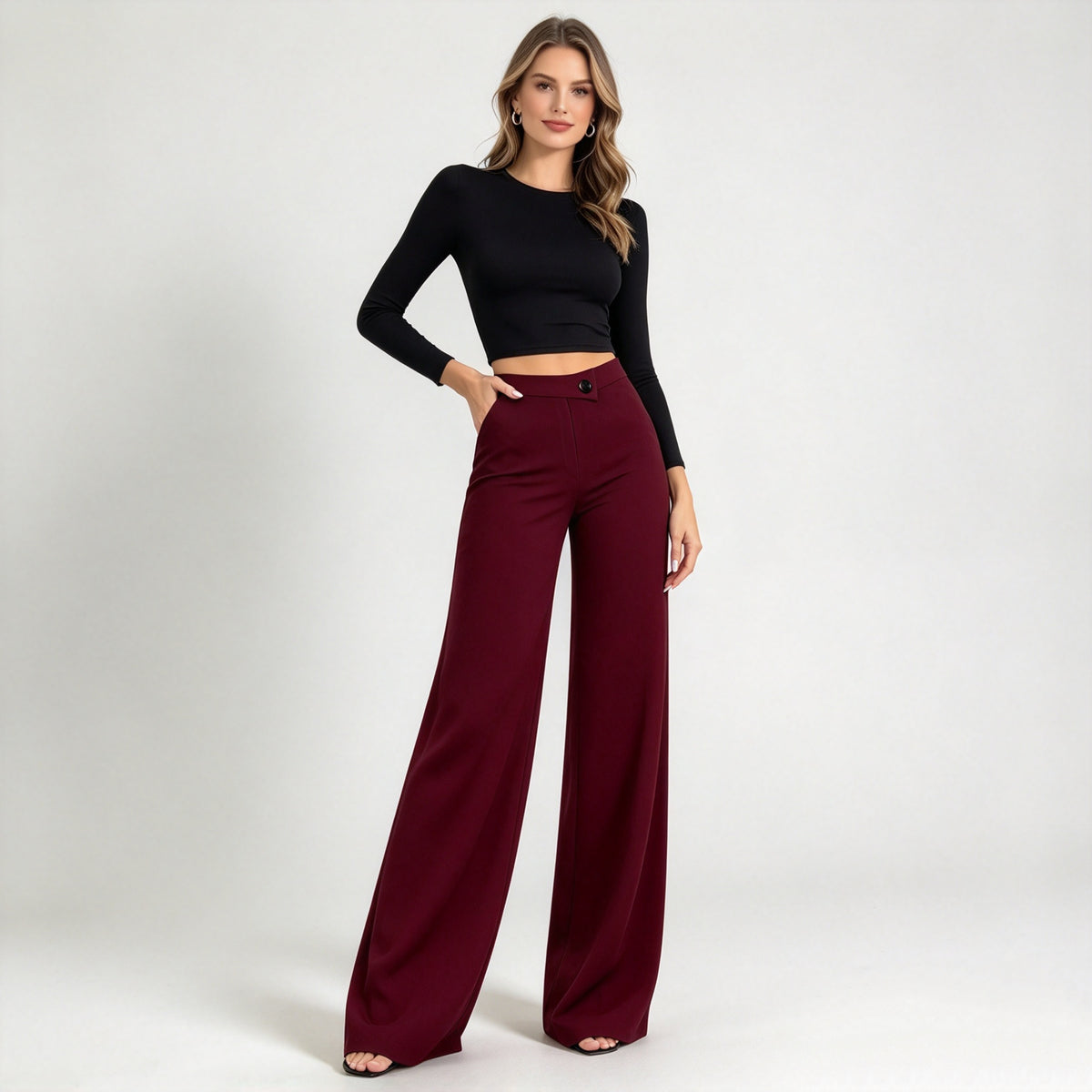 High Waist Wide Leg Pants - Elegant & Comfortable Casual Trousers