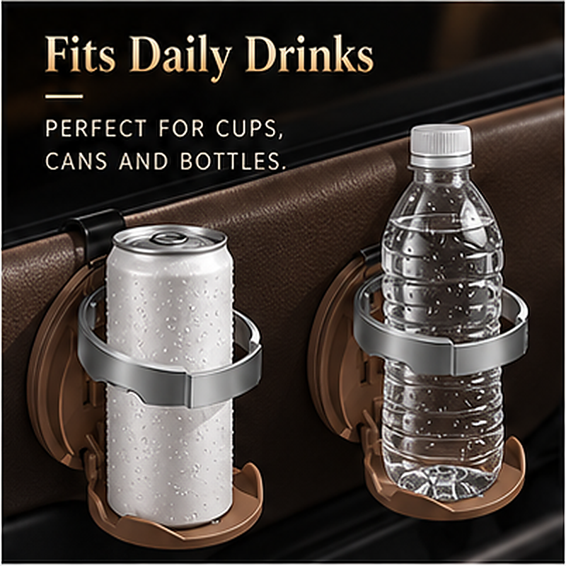 Universal Foldable Car Cup Holder with Hook