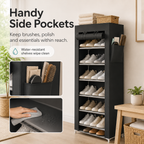 10-Tier Multifunctional Shoe Organizer with Side Storage