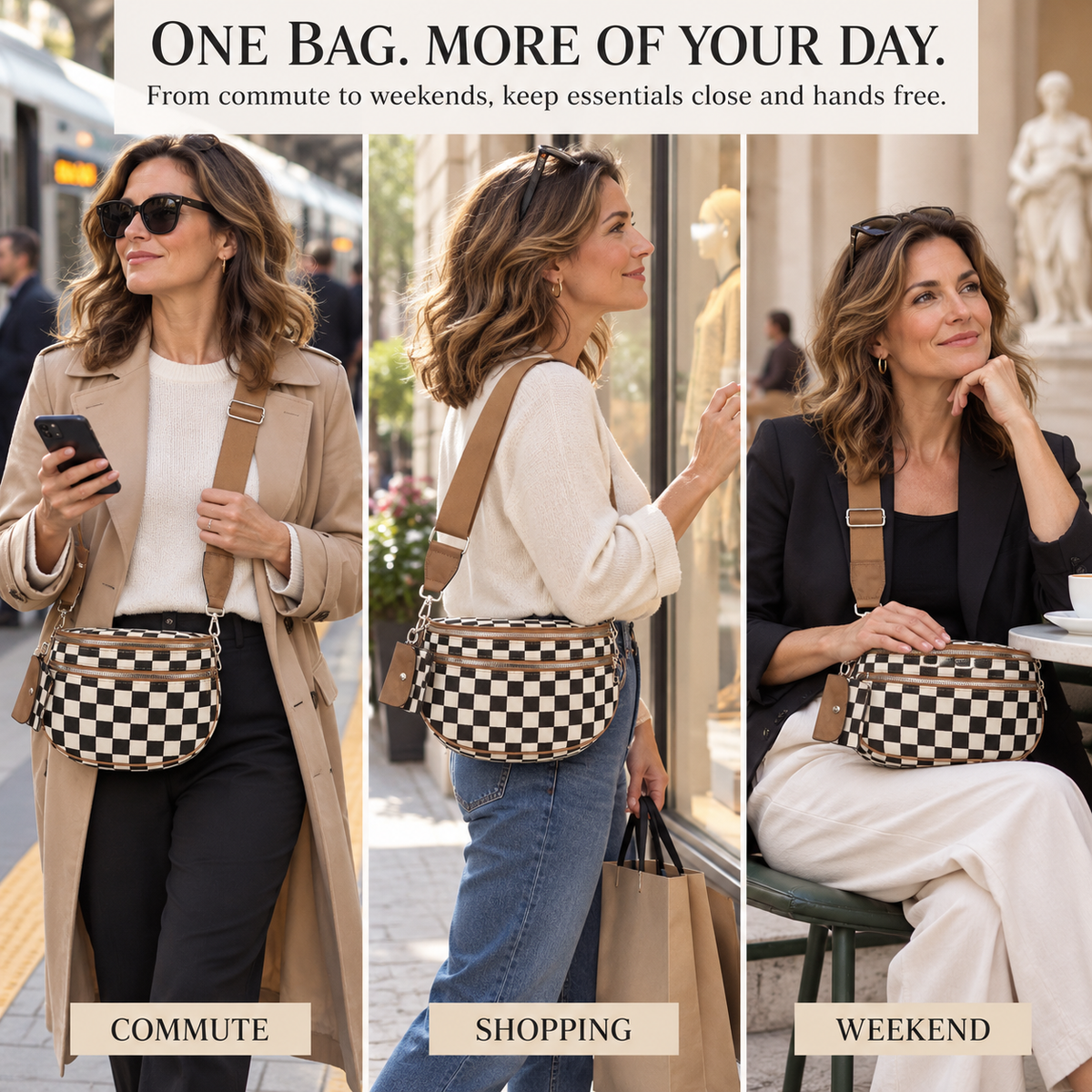 👜Women's Stylish Vintage Plaid Large-Capacity Crossbody Bag👜