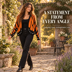 Women's Butterfly Wing Knit Cardigan – Elegant Batwing Sleeve Design