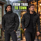 Men's Waterproof Fleece Hooded Jacket – 9-Pocket Utility Design