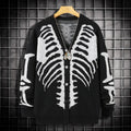 Skeleton Ribcage Oversized Knit Button Cardigan