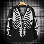 Skeleton Ribcage Oversized Knit Button Cardigan