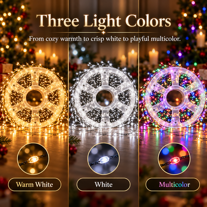 LED Firecracker Fairy String Lights, 65.6ft 600 LEDs / 164ft 1500 LEDs, USB Powered with Storage Reel