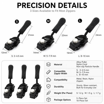 🔧Universal Detachable Zipper Repair Kit — Quickly Replace Zipper Sliders with No Tools Required🔧