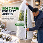 Plant Frost Protector - with Zippered Drawstring and Transparent Panel