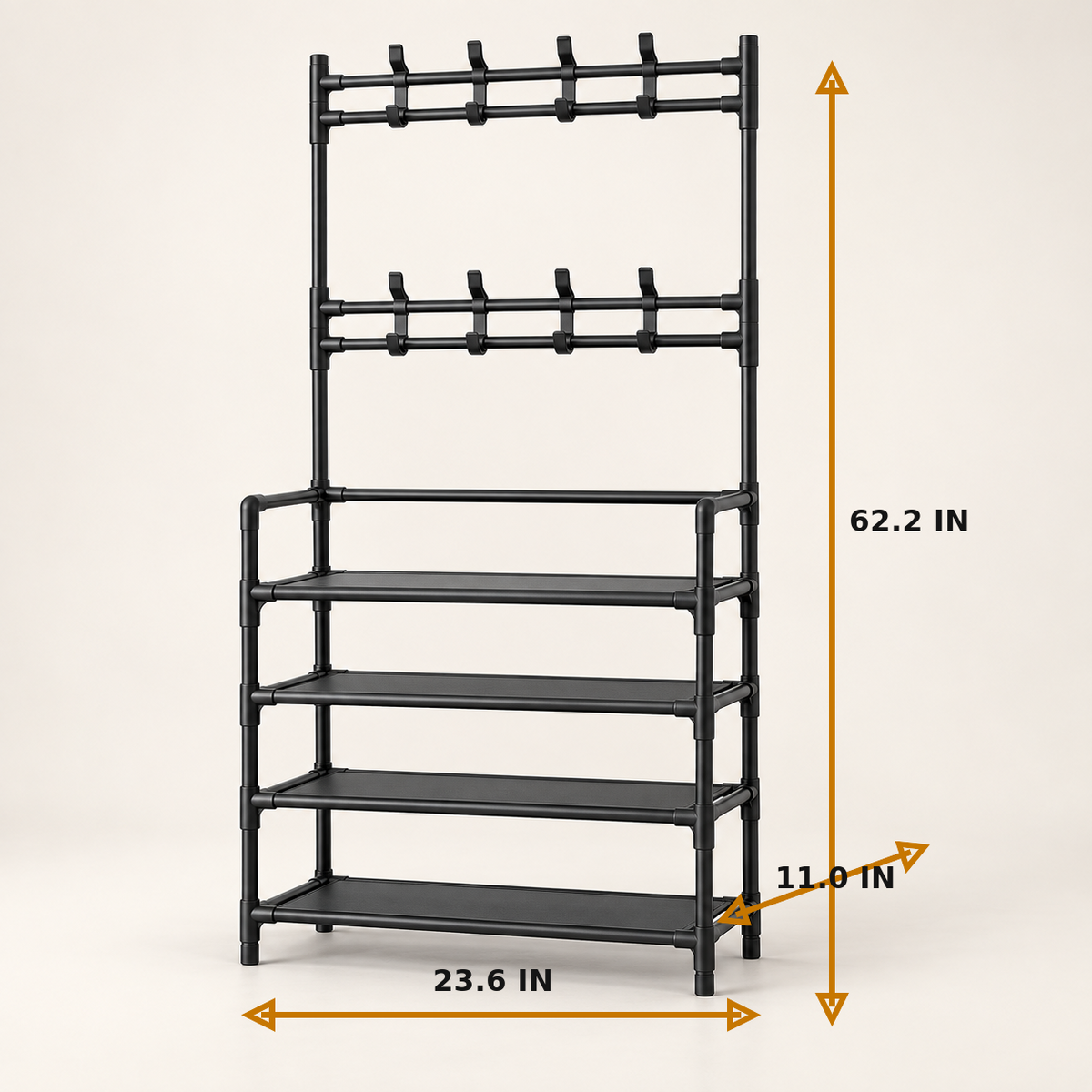 3-in-1 Entryway Coat & Shoe Storage Rack