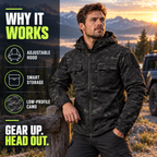 Men's Waterproof Fleece Hooded Jacket – 9-Pocket Utility Design