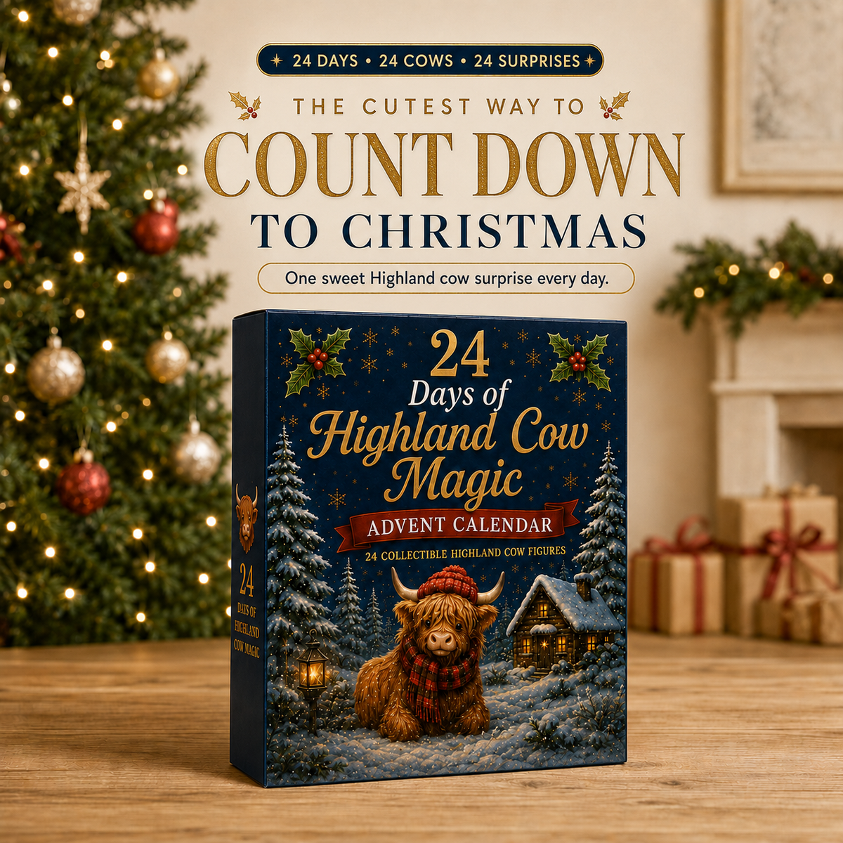 🔥LAST DAY 49% OFF-🐮 24 Days of Highland Cow Advent Calendar
