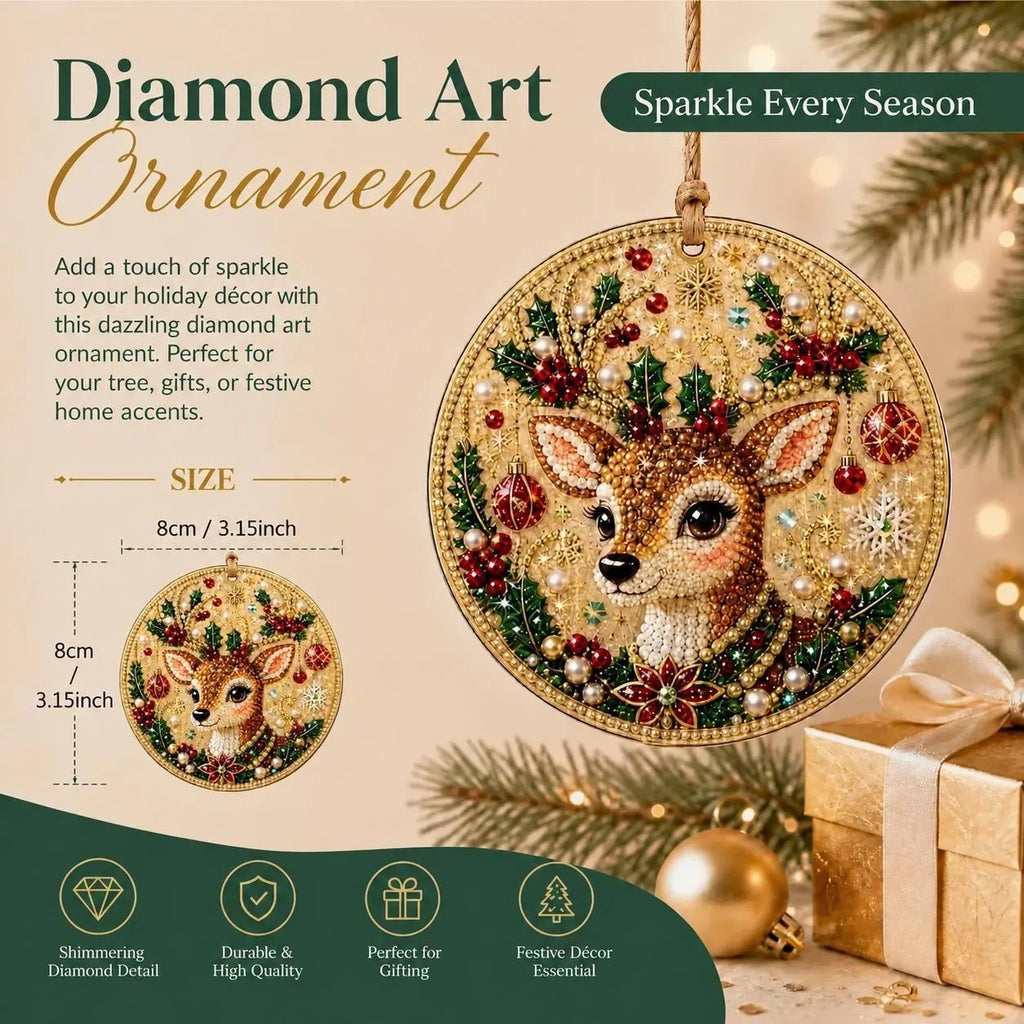 🎄🦌 6-Pack Christmas Diamond Painting Ornament Kit | Make Beautiful Hand‑Made Decorations🎁