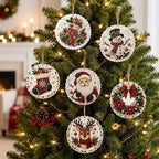 🎄🦌 6-Pack Christmas Diamond Painting Ornament Kit | Make Beautiful Hand‑Made Decorations🎁