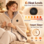 🔥Wearable Heated Shawl Blanket with 6 Heat Levels & Timer🔥
