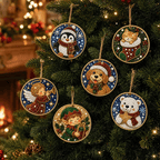 🎄🦌 6-Pack Christmas Diamond Painting Ornament Kit | Make Beautiful Hand‑Made Decorations🎁