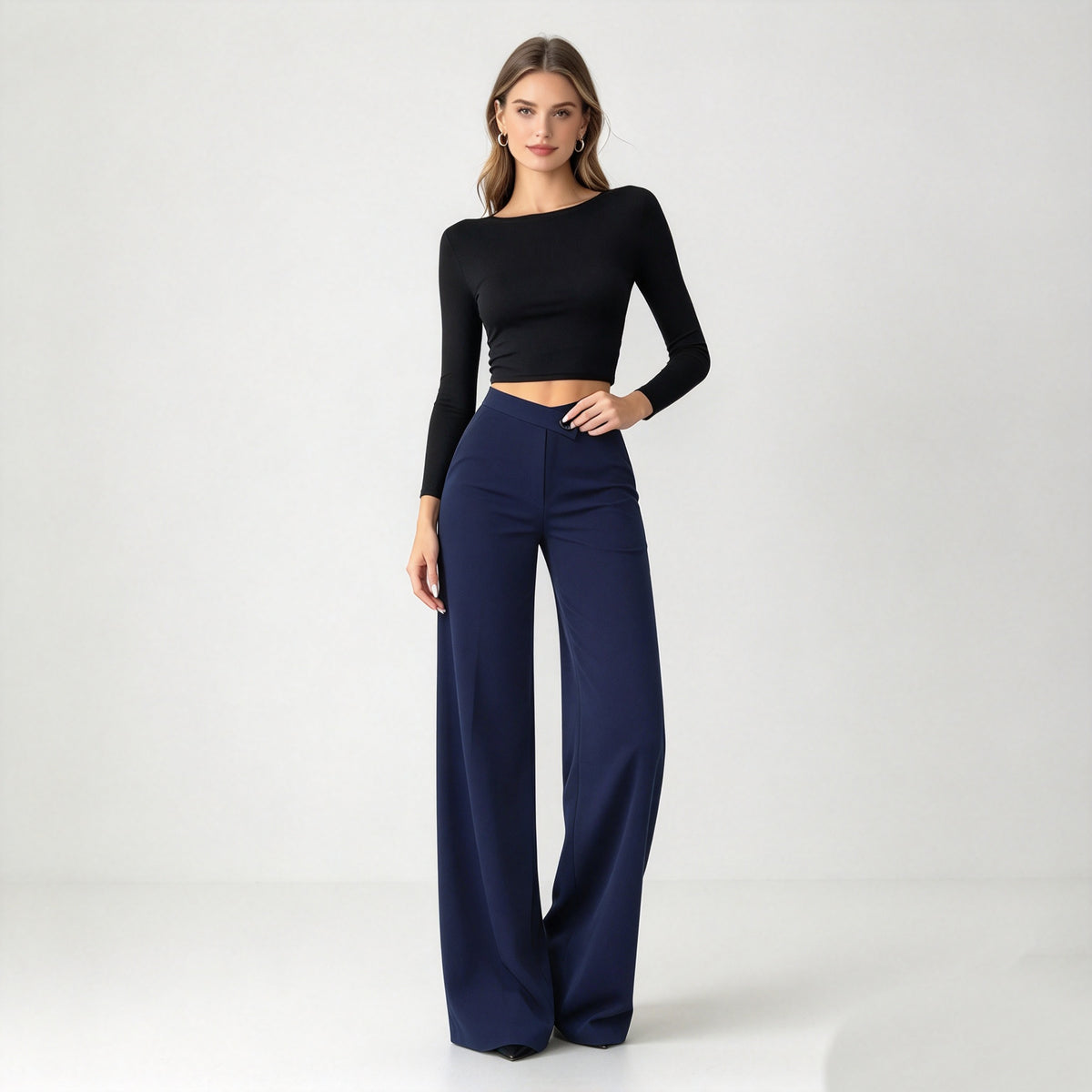 High Waist Wide Leg Pants - Elegant & Comfortable Casual Trousers