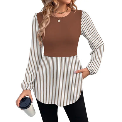 Women's Long Sleeve Tunic Top with Flattering Empire Waist
