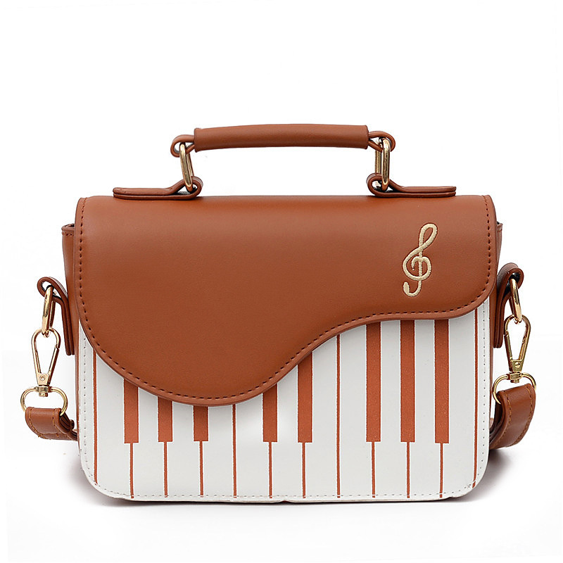 Piano Key Pattern Women's Crossbody Shoulder Bag - Large Capacity Handbag