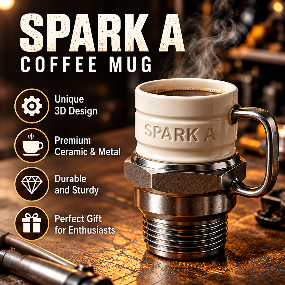 3D Sculpted Collectible Coffee Mugs – Automotive & Military-Inspired Designs