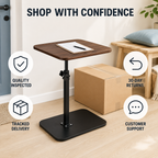 Mobile Adjustable Overbed Table C-Shape Laptop Desk with Rolling Wheels