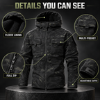 🧥Men's Waterproof Outdoor Fleece-Lined Hooded Jacket with 9 Pockets🧥