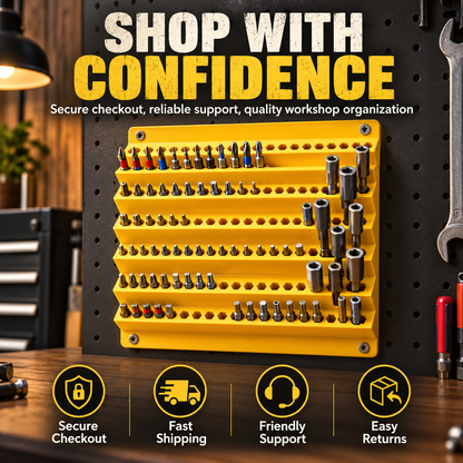 120-Slot Wall-Mounted Drill Bit Organizer – 6-Tier Hex Bit Holder for Garage & Workshop
