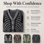 Skeleton Ribcage Oversized Knit Button Cardigan