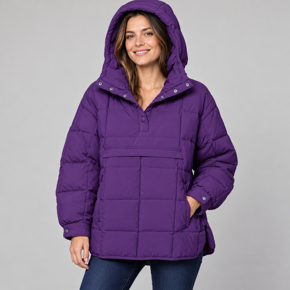 Tanming Women's Lightweight Quilted Hooded Anorak Jacket