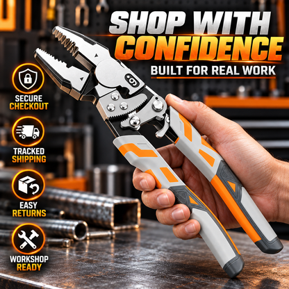 Ratcheting Locking Pliers — Grip, Cut, Crimp & Hold With Less Hand Effort
