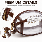 Football-Shaped Clear Crossbody Bag