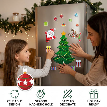 Christmas Magnetic Fridge Decorations Set – Reusable Holiday Magnets for Refrigerator & Metal Surfaces