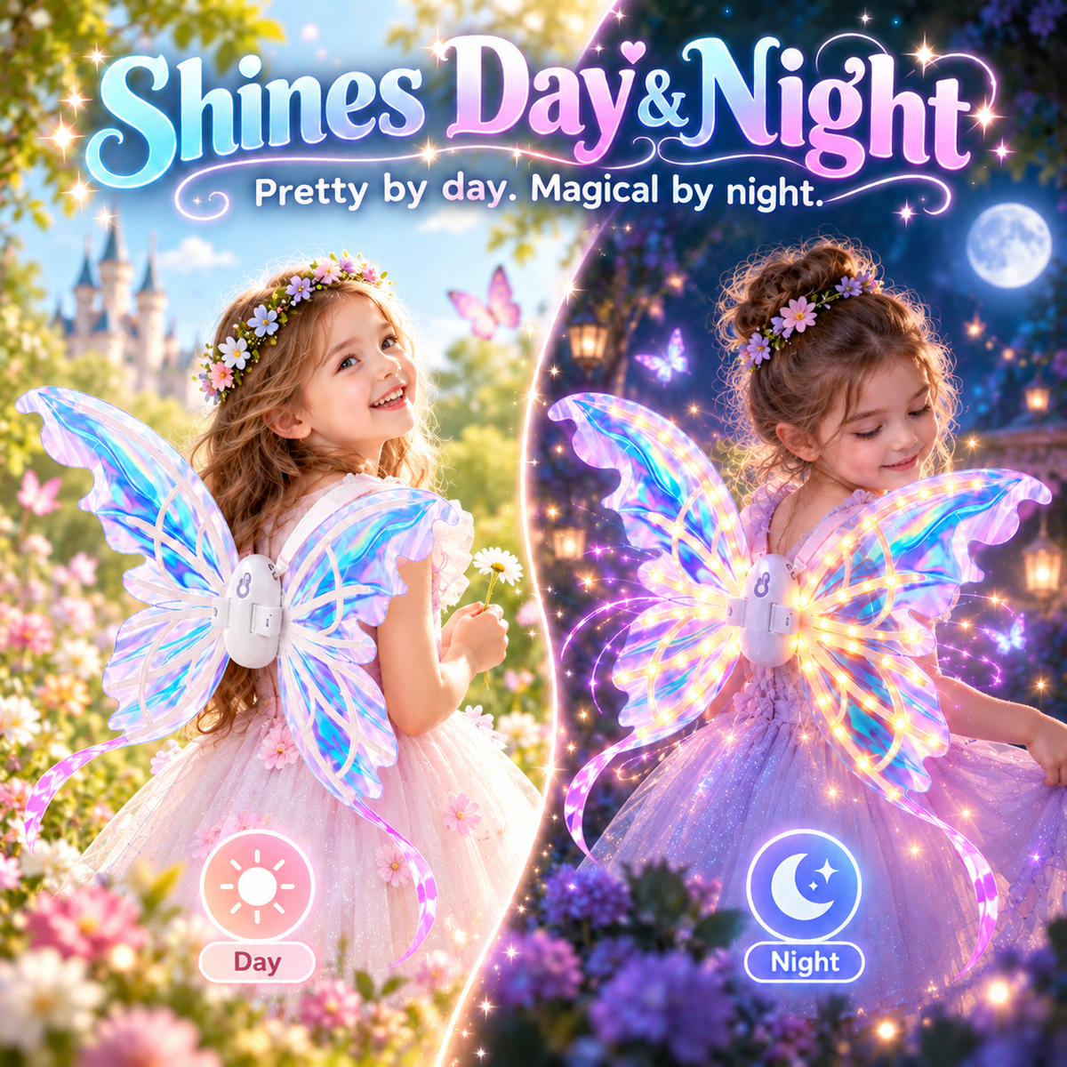 Kids’ Light-Up Moving Butterfly Wings with Music