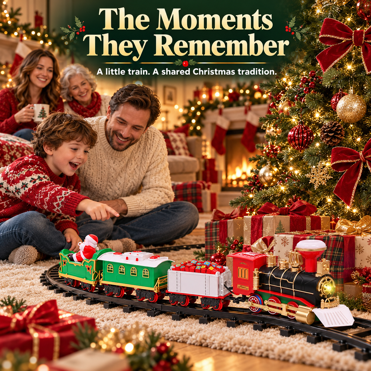 🎄 Animated Christmas Train Set for Around the Tree
